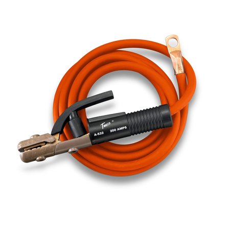 TRYSTAR Premium Welding Cable 1/0 Orange  10 FT  Black Male 2MPC / 200A Standard Electrode Holder TSWC10OR10-BKM-EH2
